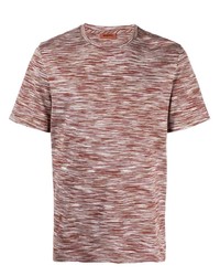 T-shirt à col rond à rayures horizontales marron Missoni