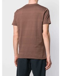T-shirt à col rond à rayures horizontales marron The Gigi