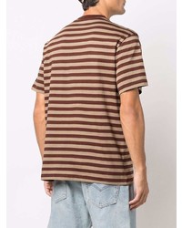 T-shirt à col rond à rayures horizontales marron Carhartt WIP