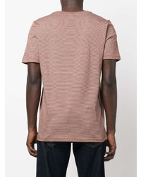 T-shirt à col rond à rayures horizontales marron A.P.C.
