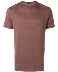 T-shirt à col rond à rayures horizontales marron The Gigi