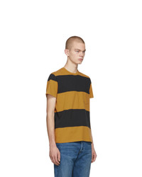T-shirt à col rond à rayures horizontales moutarde Levis Vintage Clothing