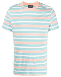 T-shirt à col rond à rayures horizontales multicolore A.P.C.