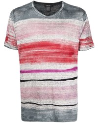 T-shirt à col rond à rayures horizontales multicolore Avant Toi