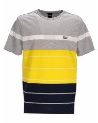 T-shirt à col rond à rayures horizontales multicolore BOSS HUGO BOSS