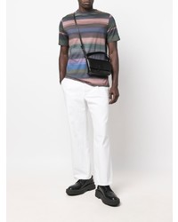 T-shirt à col rond à rayures horizontales multicolore Paul Smith