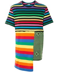 T-shirt à col rond à rayures horizontales multicolore Comme des Garcons