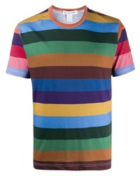 T-shirt à col rond à rayures horizontales multicolore Comme Des Garcons SHIRT
