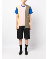 T-shirt à col rond à rayures horizontales multicolore Comme des Garcons Homme Deux