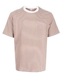 T-shirt à col rond à rayures horizontales multicolore Danton