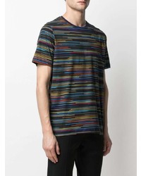 T-shirt à col rond à rayures horizontales multicolore PS Paul Smith