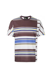 T-shirt à col rond à rayures horizontales multicolore Kolor