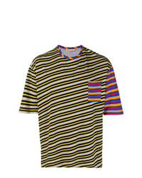 T-shirt à col rond à rayures horizontales multicolore Marni
