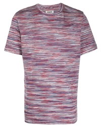 T-shirt à col rond à rayures horizontales multicolore Missoni