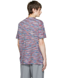 T-shirt à col rond à rayures horizontales multicolore Missoni