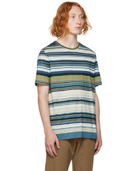 T-shirt à col rond à rayures horizontales multicolore Paul Smith