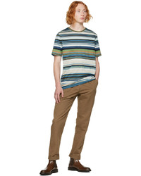 T-shirt à col rond à rayures horizontales multicolore Paul Smith