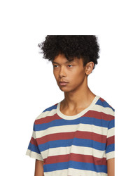 T-shirt à col rond à rayures horizontales multicolore VISVIM