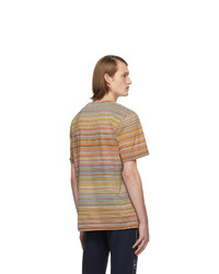 T-shirt à col rond à rayures horizontales multicolore Missoni