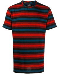 T-shirt à col rond à rayures horizontales multicolore PS Paul Smith
