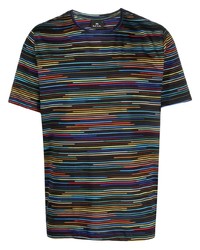 T-shirt à col rond à rayures horizontales multicolore PS Paul Smith