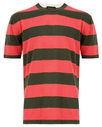 T-shirt à col rond à rayures horizontales multicolore Roberto Collina