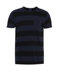 T-shirt à col rond à rayures horizontales multicolore Scotch & Soda