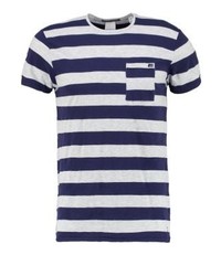 T-shirt à col rond à rayures horizontales multicolore Scotch & Soda