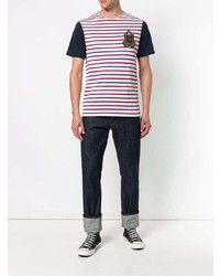T-shirt à col rond à rayures horizontales multicolore JW Anderson