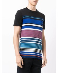 T-shirt à col rond à rayures horizontales multicolore PS Paul Smith