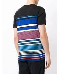 T-shirt à col rond à rayures horizontales multicolore PS Paul Smith