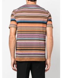 T-shirt à col rond à rayures horizontales multicolore Paul Smith