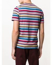 T-shirt à col rond à rayures horizontales multicolore Missoni Mare