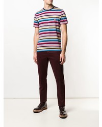 T-shirt à col rond à rayures horizontales multicolore Missoni Mare