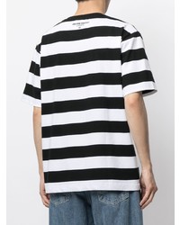 T-shirt à col rond à rayures horizontales noir et blanc AAPE BY A BATHING APE