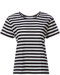 T-shirt à col rond à rayures horizontales noir et blanc ASTRAET