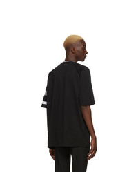 T-shirt à col rond à rayures horizontales noir et blanc Givenchy