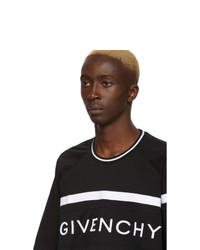 T-shirt à col rond à rayures horizontales noir et blanc Givenchy