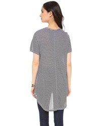 T-shirt à col rond à rayures horizontales noir et blanc Wilt