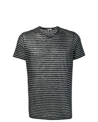 T-shirt à col rond à rayures horizontales noir et blanc Isabel Marant