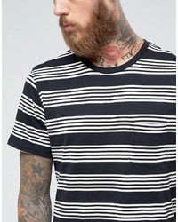 T-shirt à col rond à rayures horizontales noir et blanc Lee