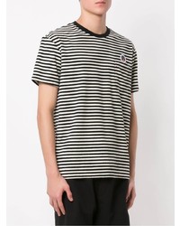 T-shirt à col rond à rayures horizontales noir et blanc OSKLEN