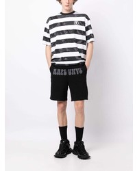 T-shirt à col rond à rayures horizontales noir AAPE BY A BATHING APE