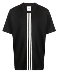 T-shirt à col rond à rayures horizontales noir adidas