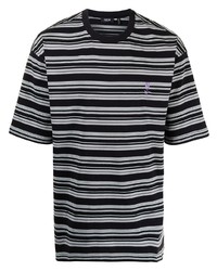 T-shirt à col rond à rayures horizontales noir FIVE CM