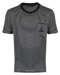 T-shirt à col rond à rayures horizontales noir IRO