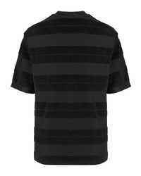 T-shirt à col rond à rayures horizontales noir Michael Kors