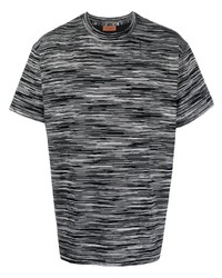 T-shirt à col rond à rayures horizontales noir Missoni