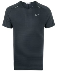 T-shirt à col rond à rayures horizontales noir Nike