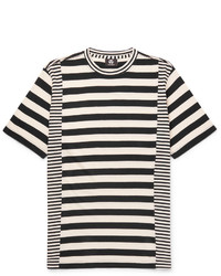 T-shirt à col rond à rayures horizontales noir Paul Smith